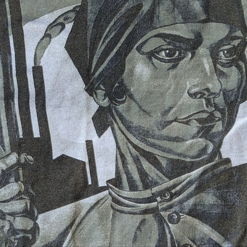 RATM women's rights long sleeve tee T gold yellow anvil large vintage 1995 - Picture 2 of 6